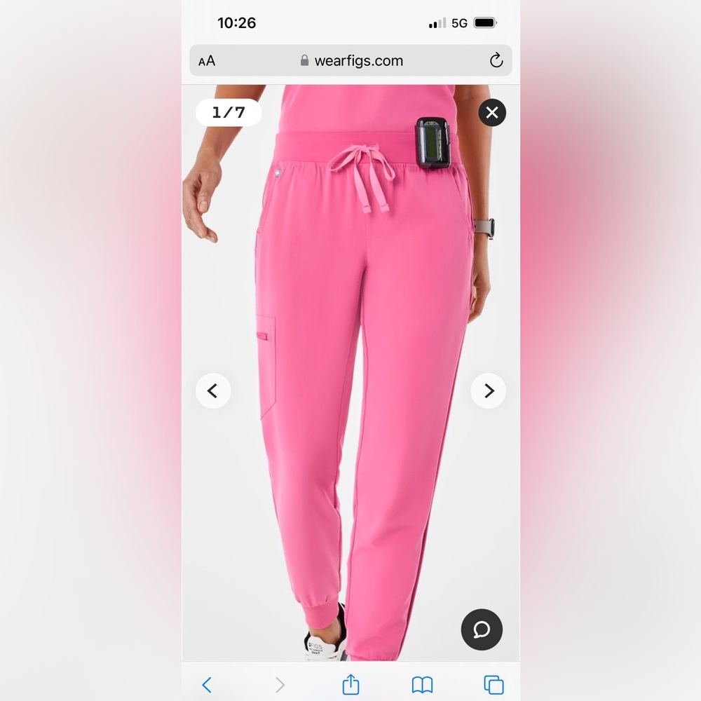 Figs f*ing pink high waist Zamora jogger